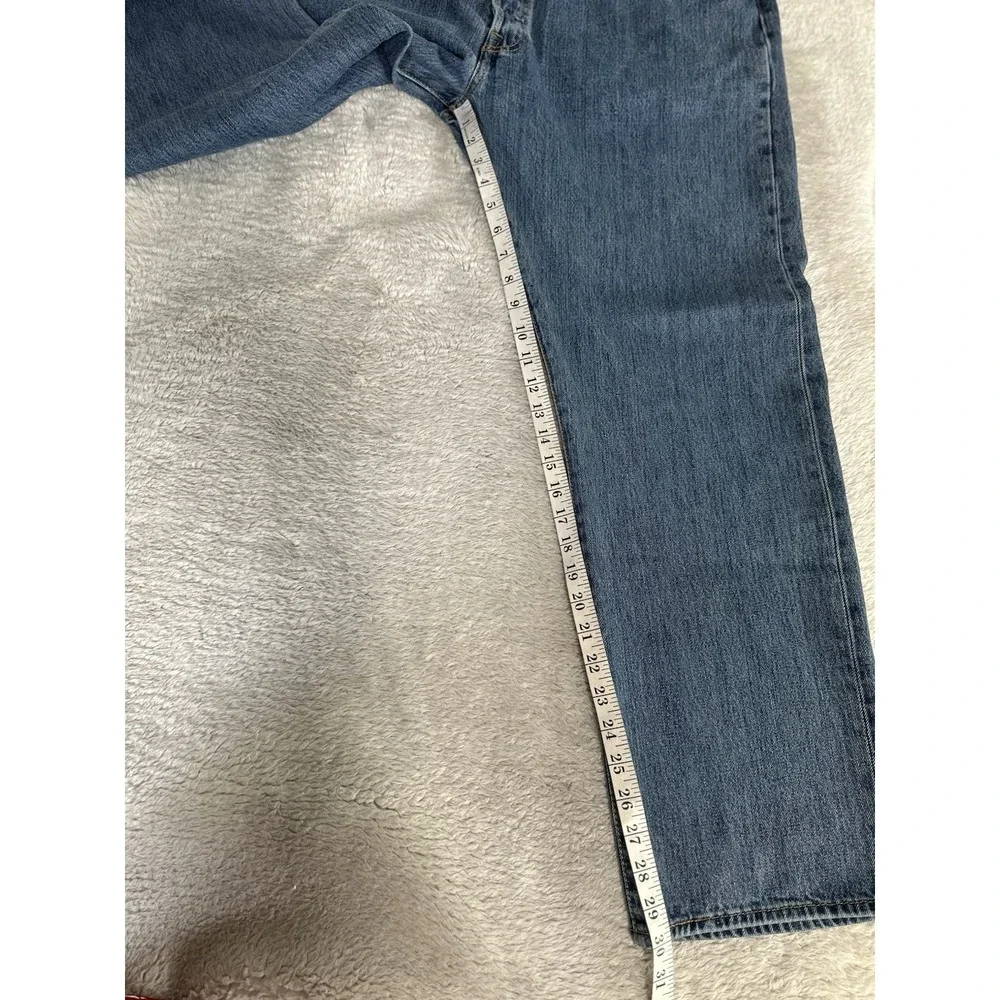 Levis 501 Original Straight Button Fly Blue Denim Jeans 42x30 B&T Pants
