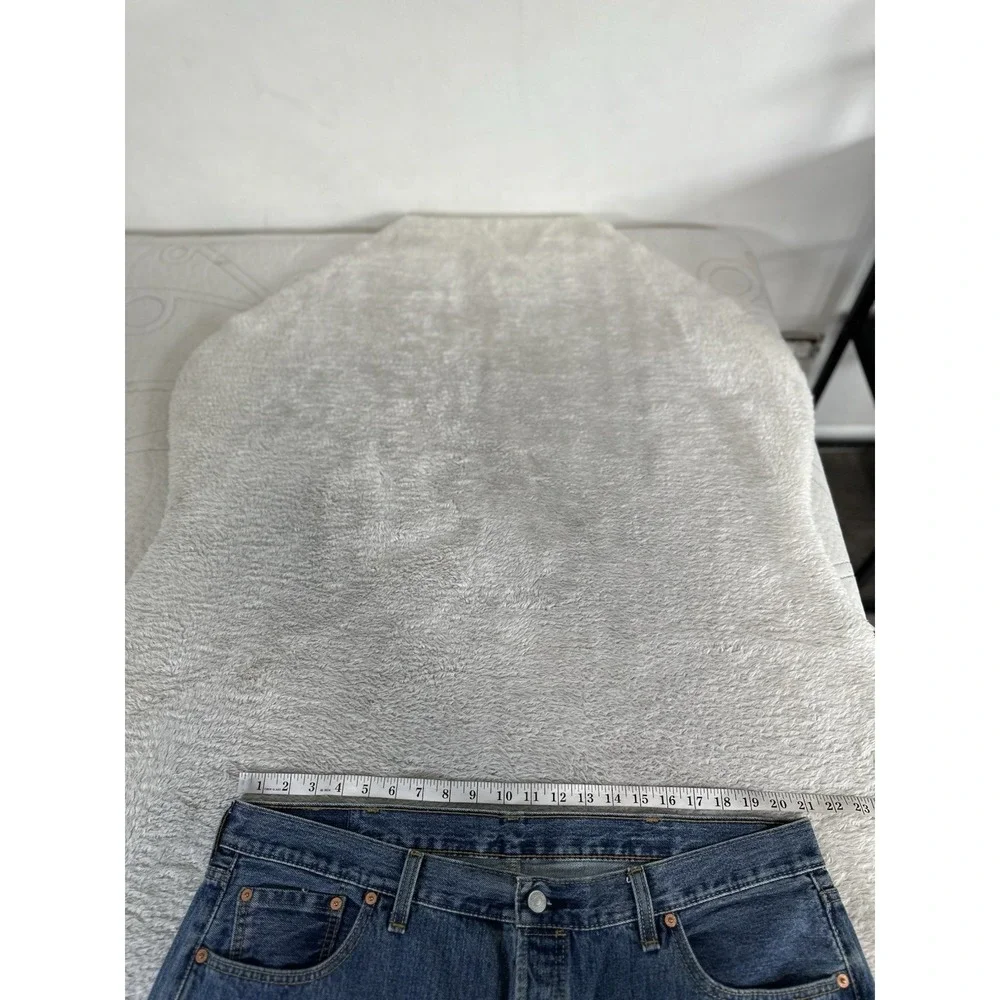 Levis 501 Original Straight Button Fly Blue Denim Jeans 42x30 B&T Pants