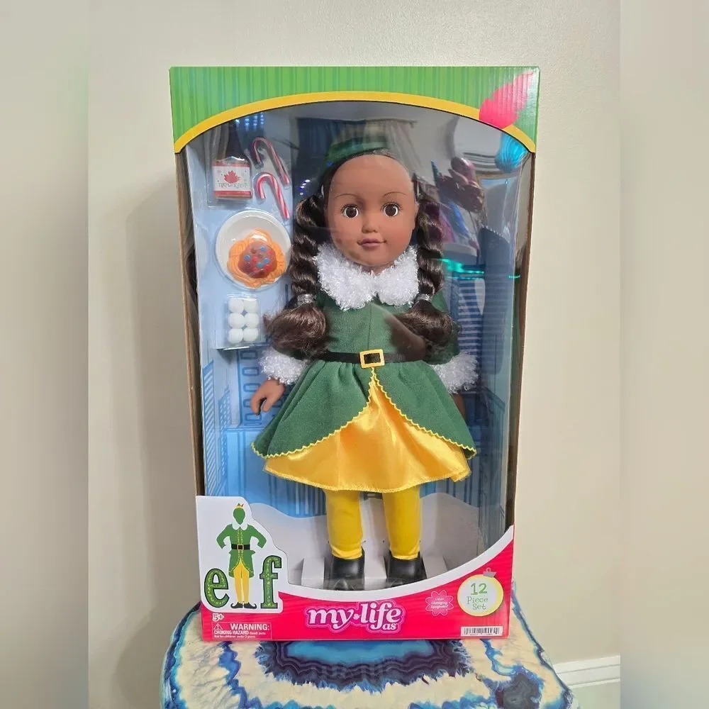 My Life As Buddy Elf Christmas Dark Brunette Color Changing Pasta New 18” Doll