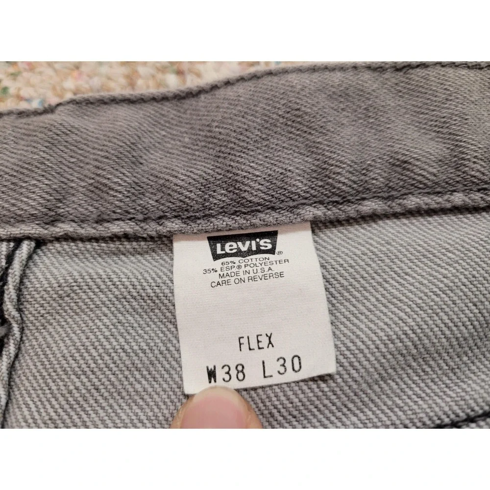 Levis 540 Flex Jeans Mens 38x30 Grey Vintage Made In USA Straight Leg Pants