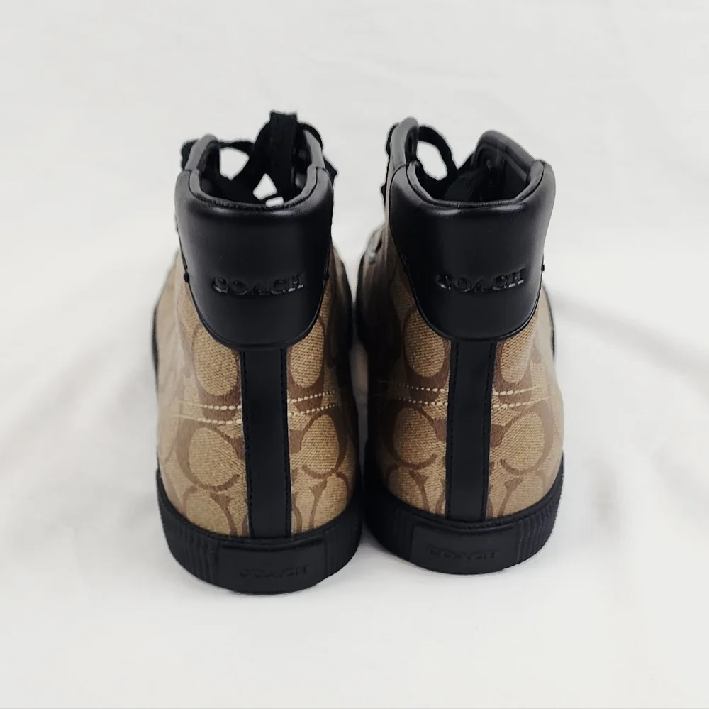 Coach Sig Hi-Top Lace Up Logo Sneakers Men 10.5 Like New