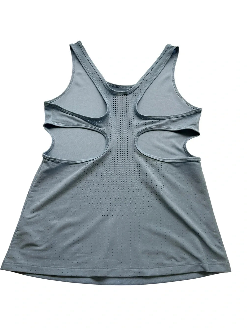 Nike Dri-FIT Light Blue Open Cut Out Back Training Tank Top Size Medium Gym Yoga