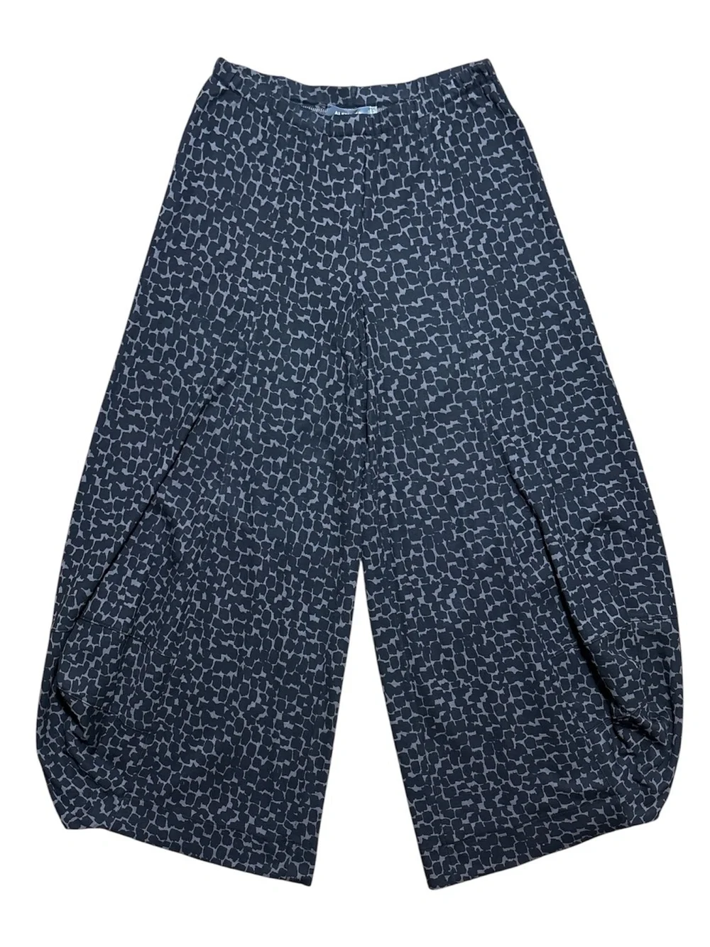 Alembika Abstract Dot Leopard Taper Wide Leg Punto Pant Taupe & Black Sz 3/10-12