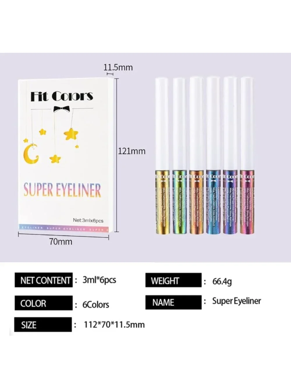 Chameleon Liquid Eyeshadow Set - 6 Colors, Metallic Glitter, Long-Lasting