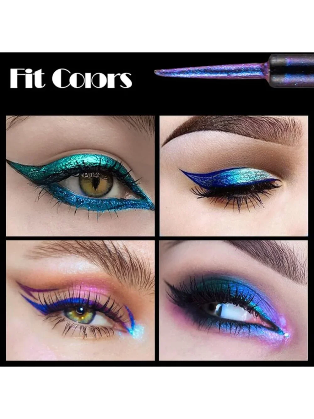 Chameleon Liquid Eyeshadow Set - 6 Colors, Metallic Glitter, Long-Lasting