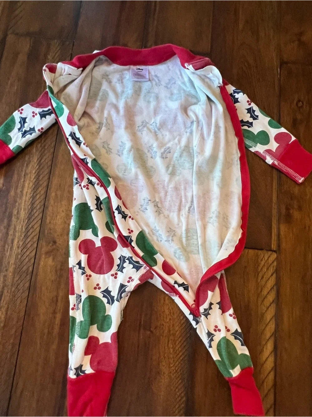 Disney Red & Green Mickey Holiday Onesie