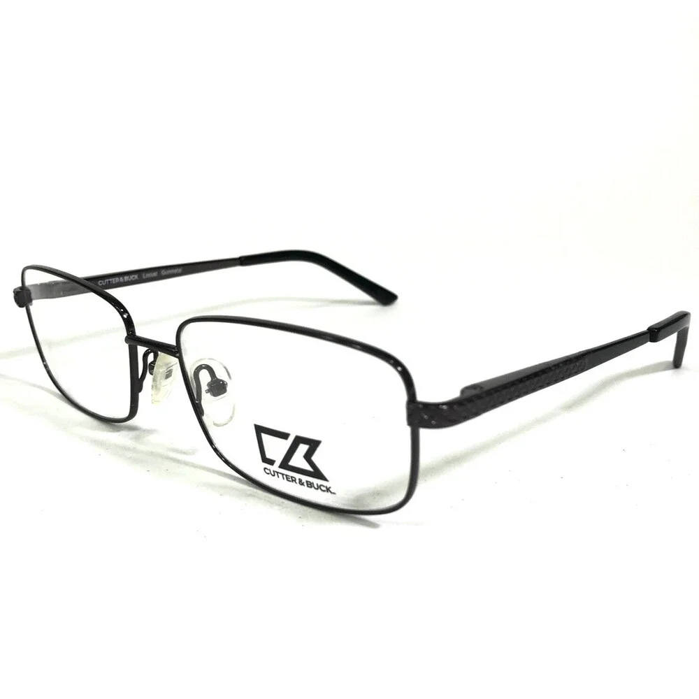 Cutter & Buck Eyeglasses Frames Locust Gunmetal Black Rectangular 54-16-135