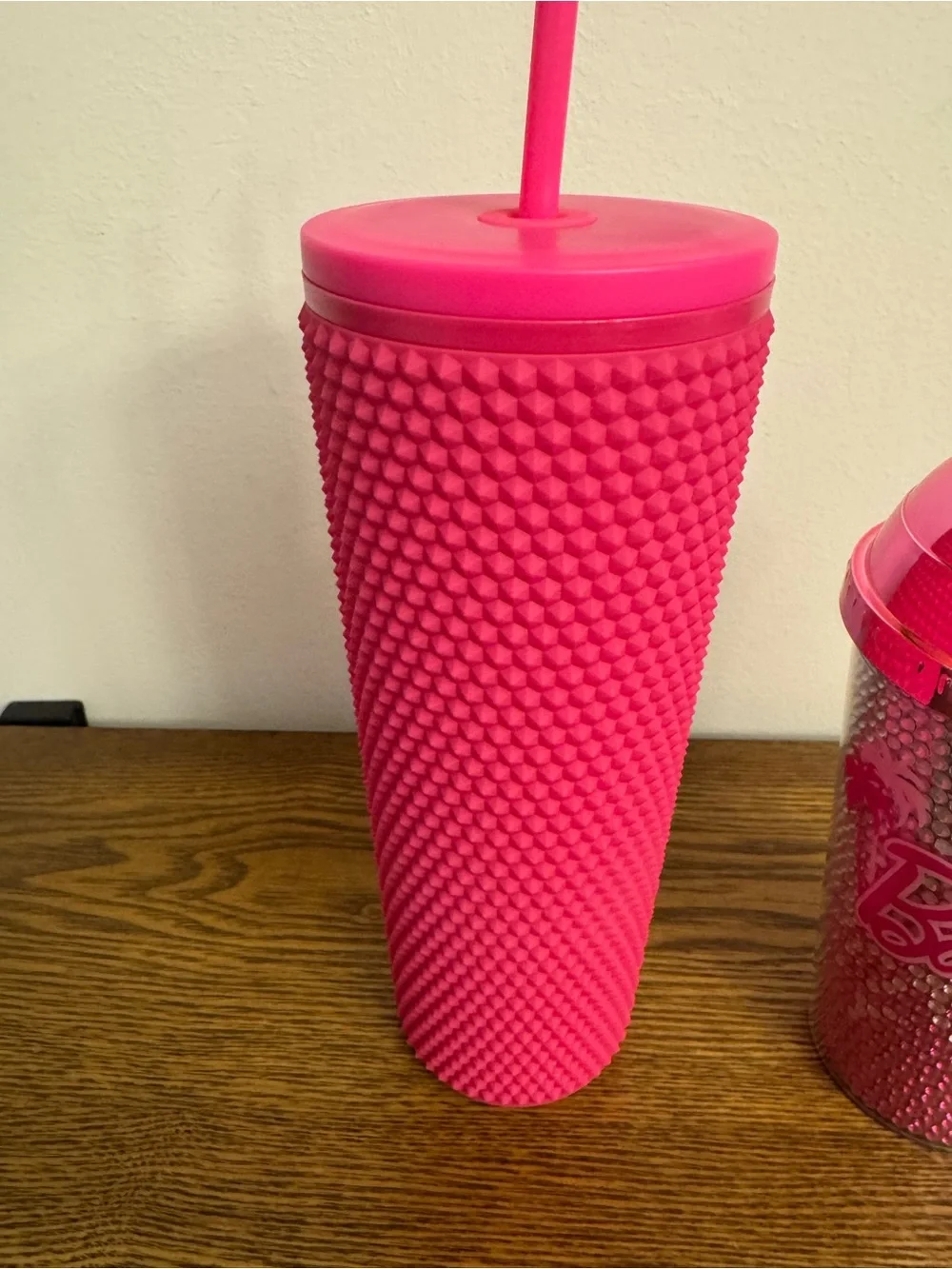 Mommy and Me Pink Tumbler Set - Matte S tudded Cold Cup & Barbie Rhinestone Com