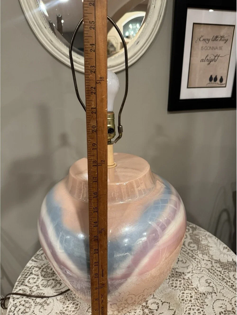 Vintage Mid Century Modern Sunset Lamp Corp. Ceramic Table Lamp Rare**