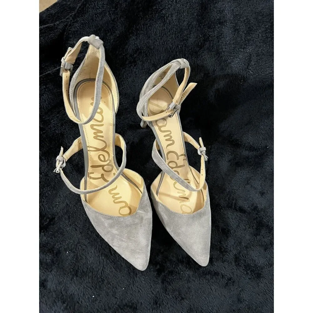 Sam Edelman Thea Double Strap D'Orsay Pointed Toe Gray‎ 3