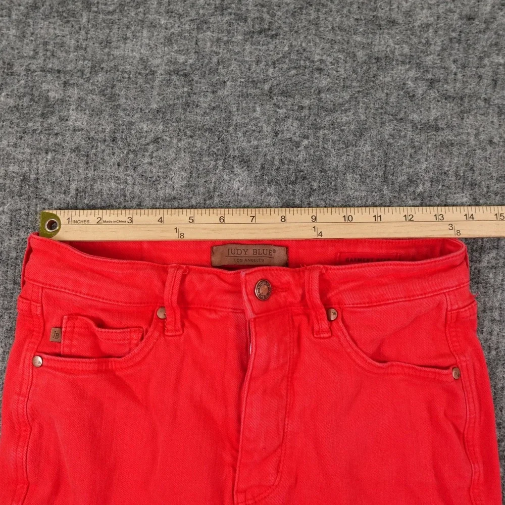 Judy Blue Shorts‎ Womens Large Red Bermuda Tummy Control Garment Dyed JB150279