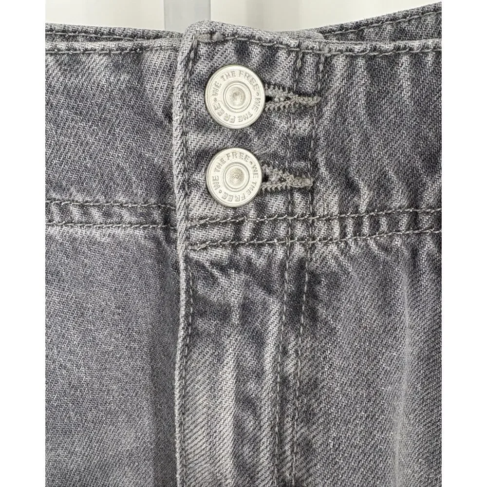 We The Free Gray Wide Leg Jeans | High Rise Straight Leg Denim