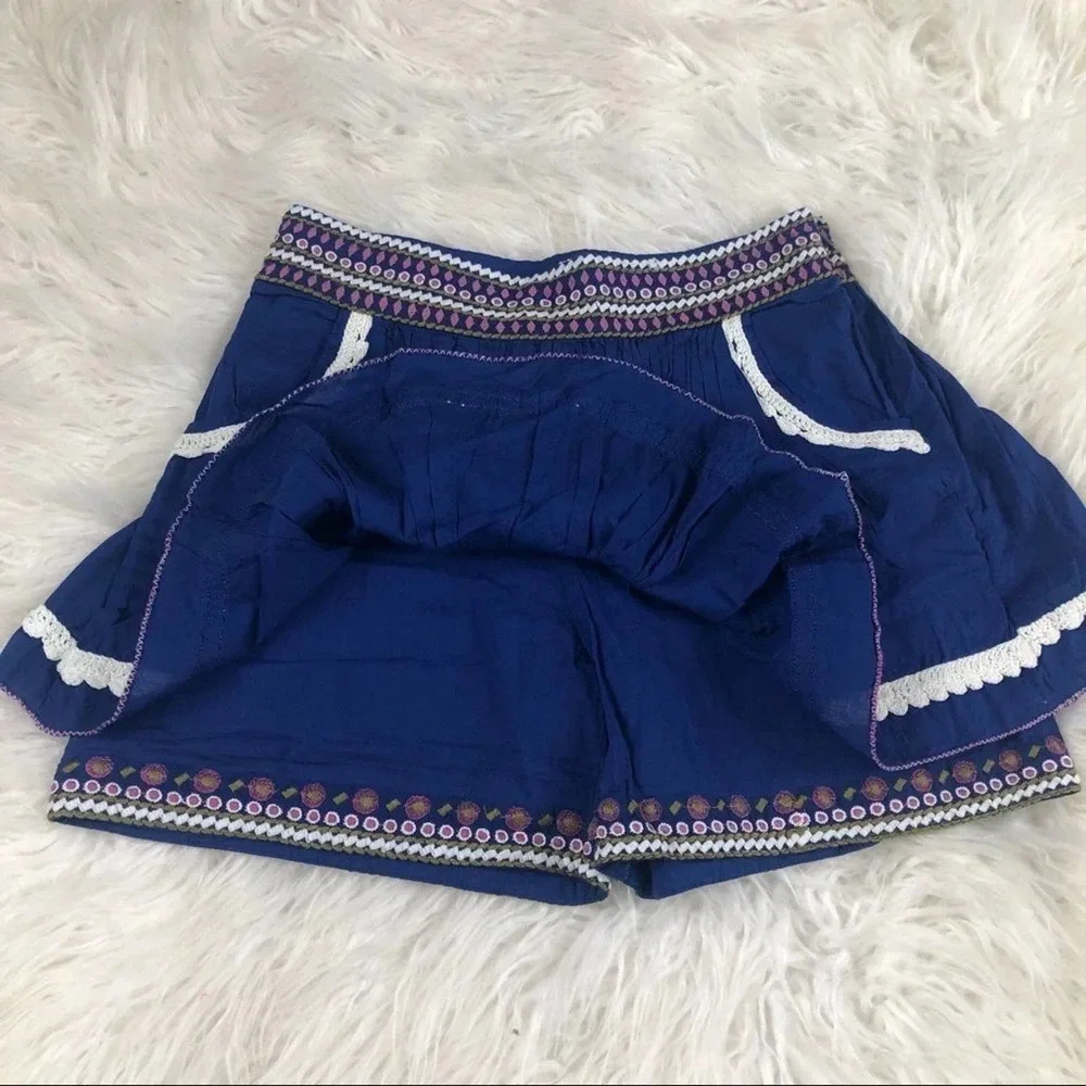 Raga Blue Sky Embroidered Mini Skort Size S 6108