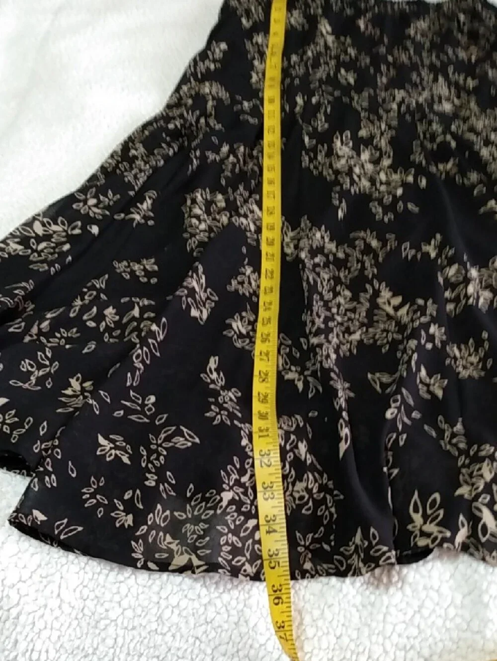 Lapis Black Maxi Skirt with Gold Floral Print