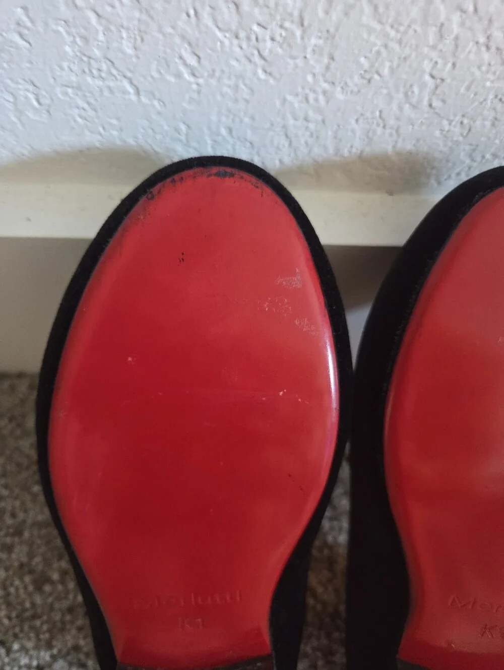 Merlutti Plain Black Velvet Red Sole Slip On Loafers Kids Size K1 Slipper Unisex