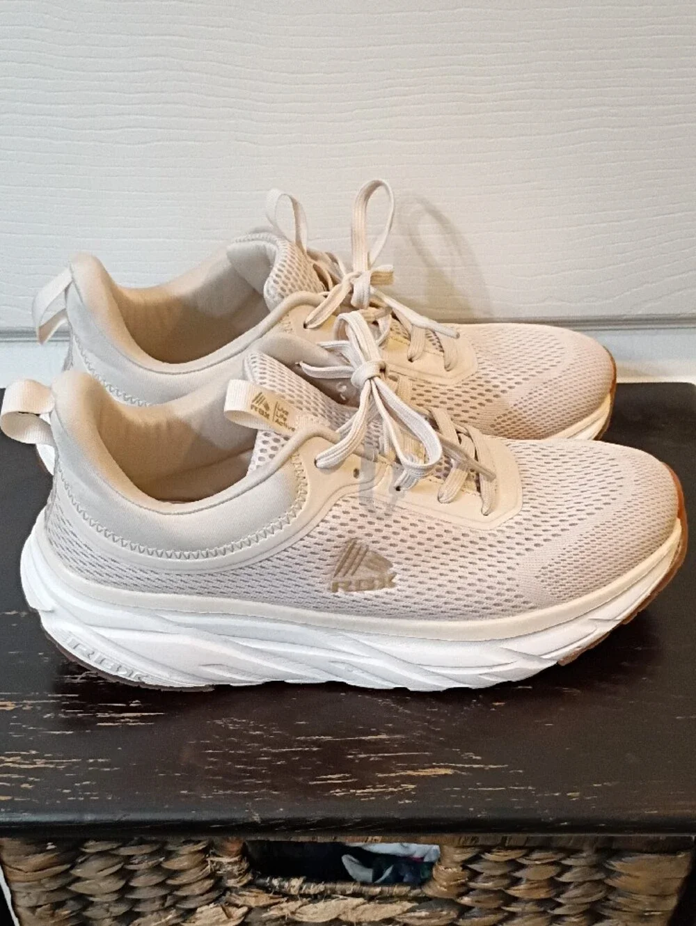RBX White and Light Beige Women's Athletic Sneakers