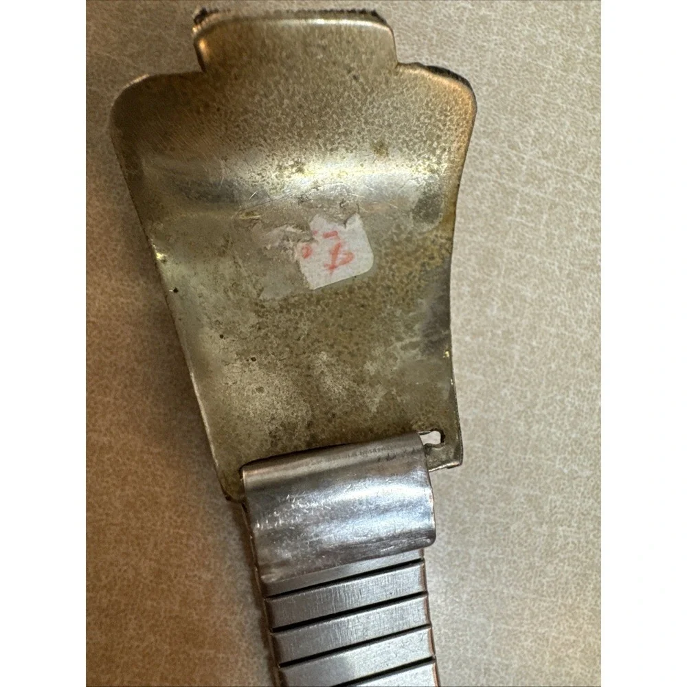 Vintage Native Sterling Silver Turquoise Coral Mens Watch Band