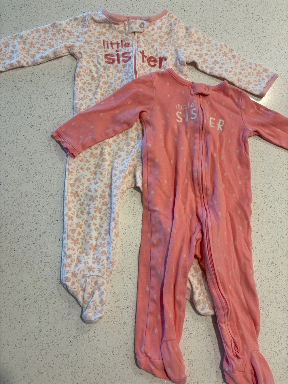 Carter's Pink & Pink and White Print “Little Sister