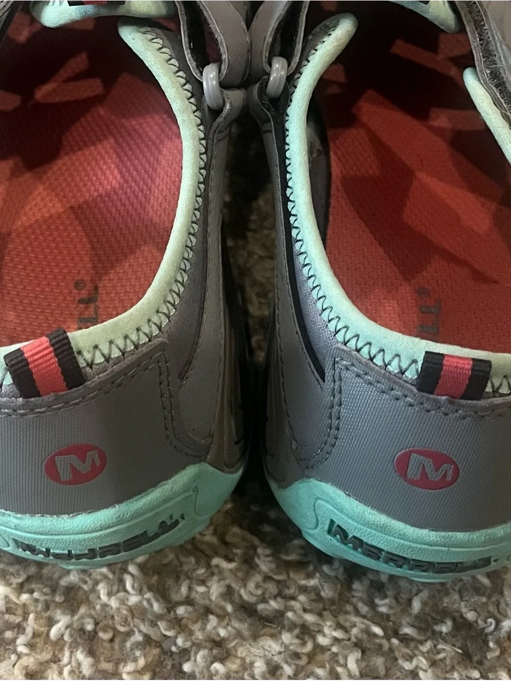 Merrell Hydro H2O Closed-Toe Sandals Teal Pink Gray Size 4 Big Kid