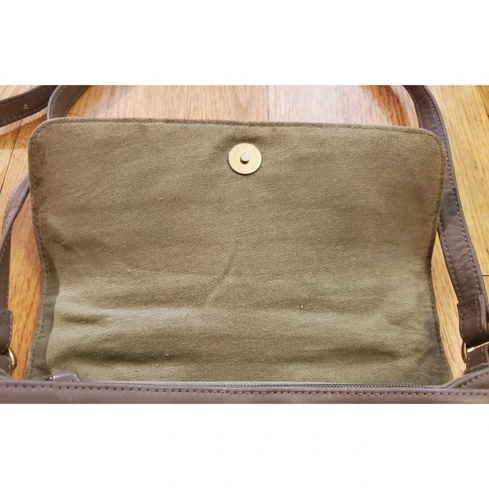 Vintage Etienne Aigner Brown Taupe Leather Purse Horseshoe Logo