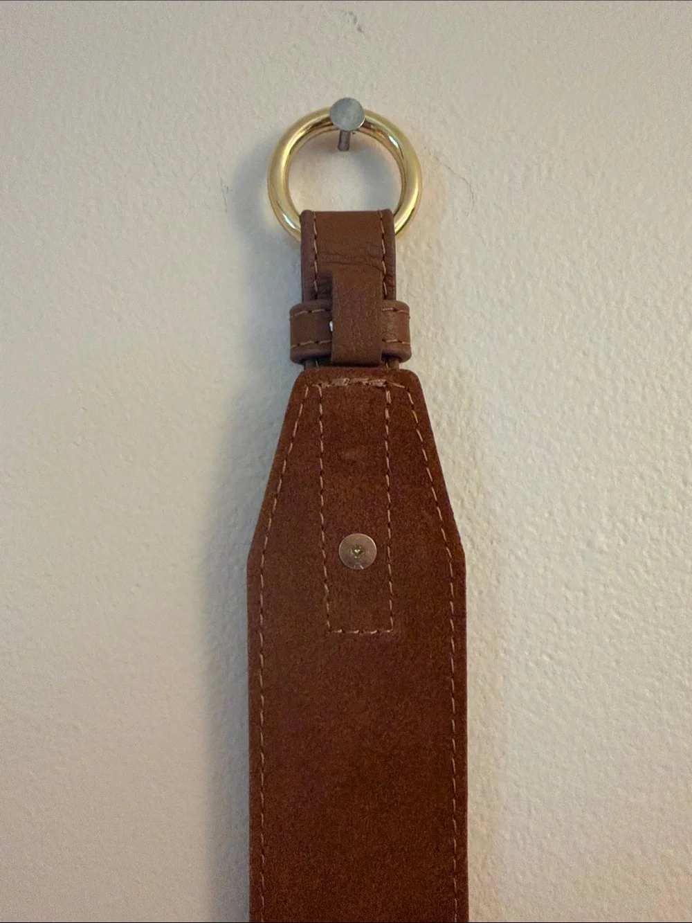 B-Low the Belt Brown Leather Strap with Gold Ring in size small