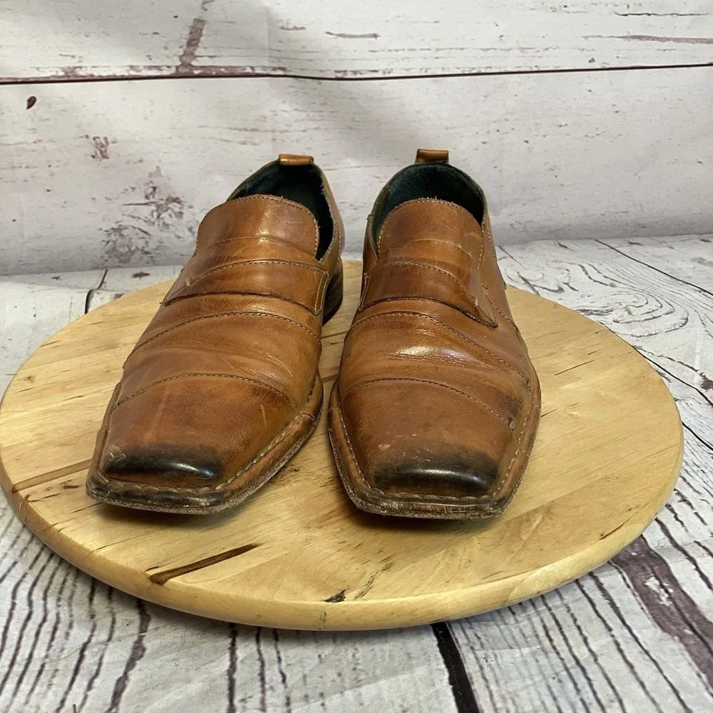Sketchers Collection Italy‎ Shoes Mens Size 10.5 Brown Leather Slip On Loafers