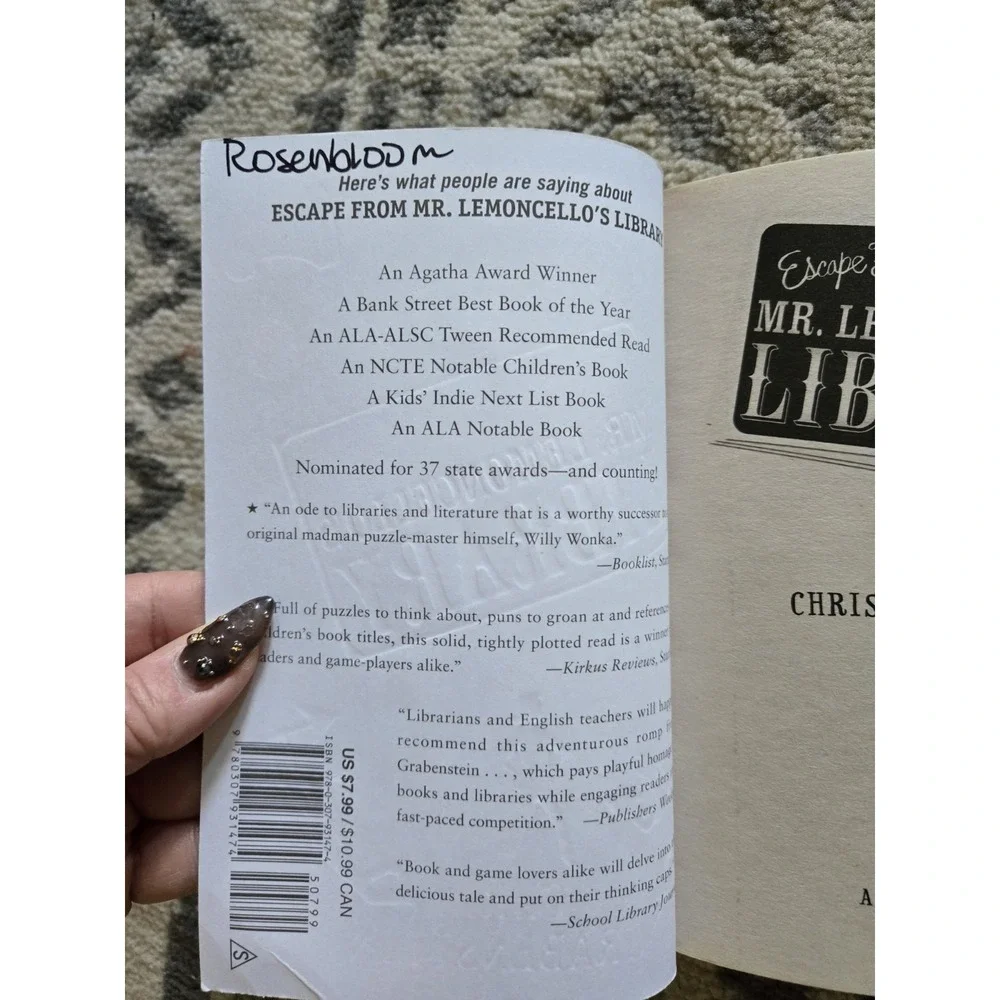 Escape from Mr. Lemoncello's‎ Library Chapter book