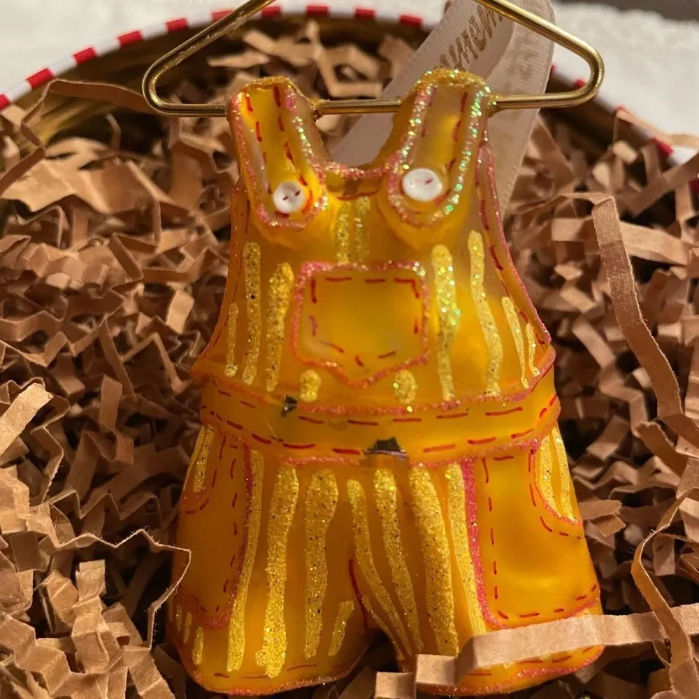 Ornaments to Remember Yellow Glass Knickers on a Metal Hanger Ornament