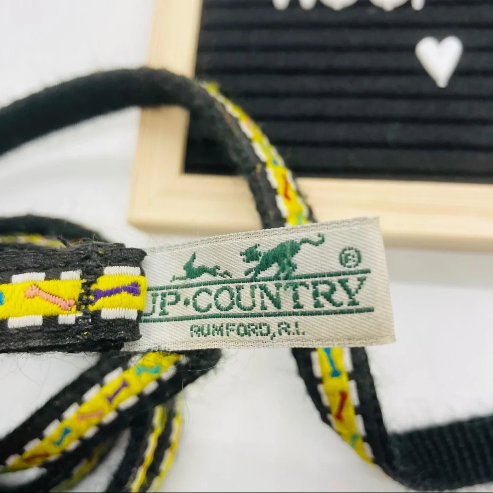 Yellow Black Bone Print Dog Leash Small Dog