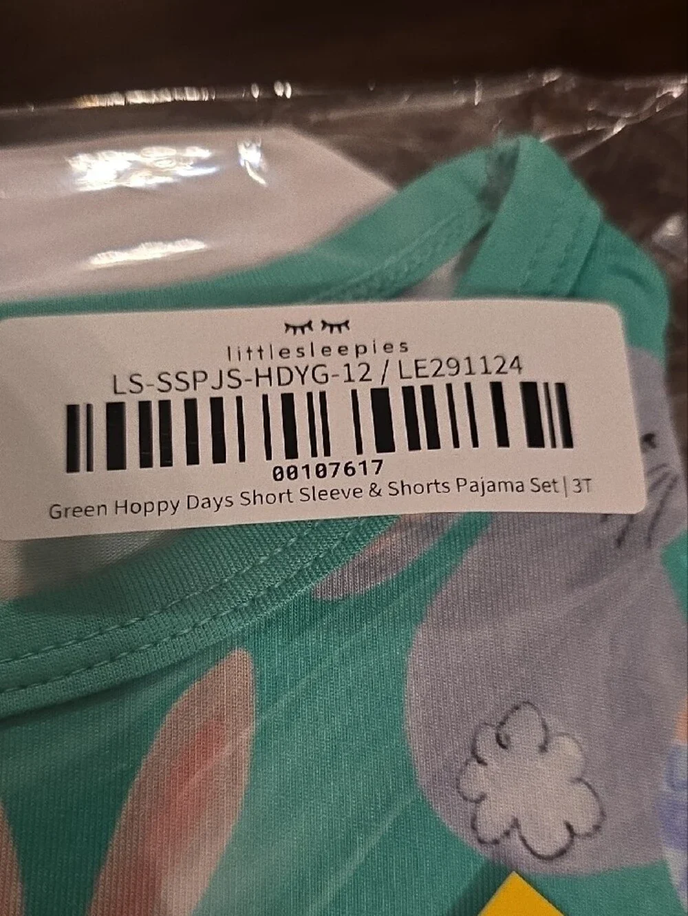 Little Sleepies Teal Bunny & Egg Pajama Set
