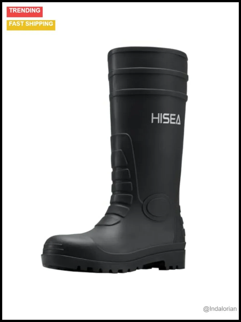 Steel Toe Rain Boots Waterproof PVC Rubber Men's Knee High Work Boots Slip