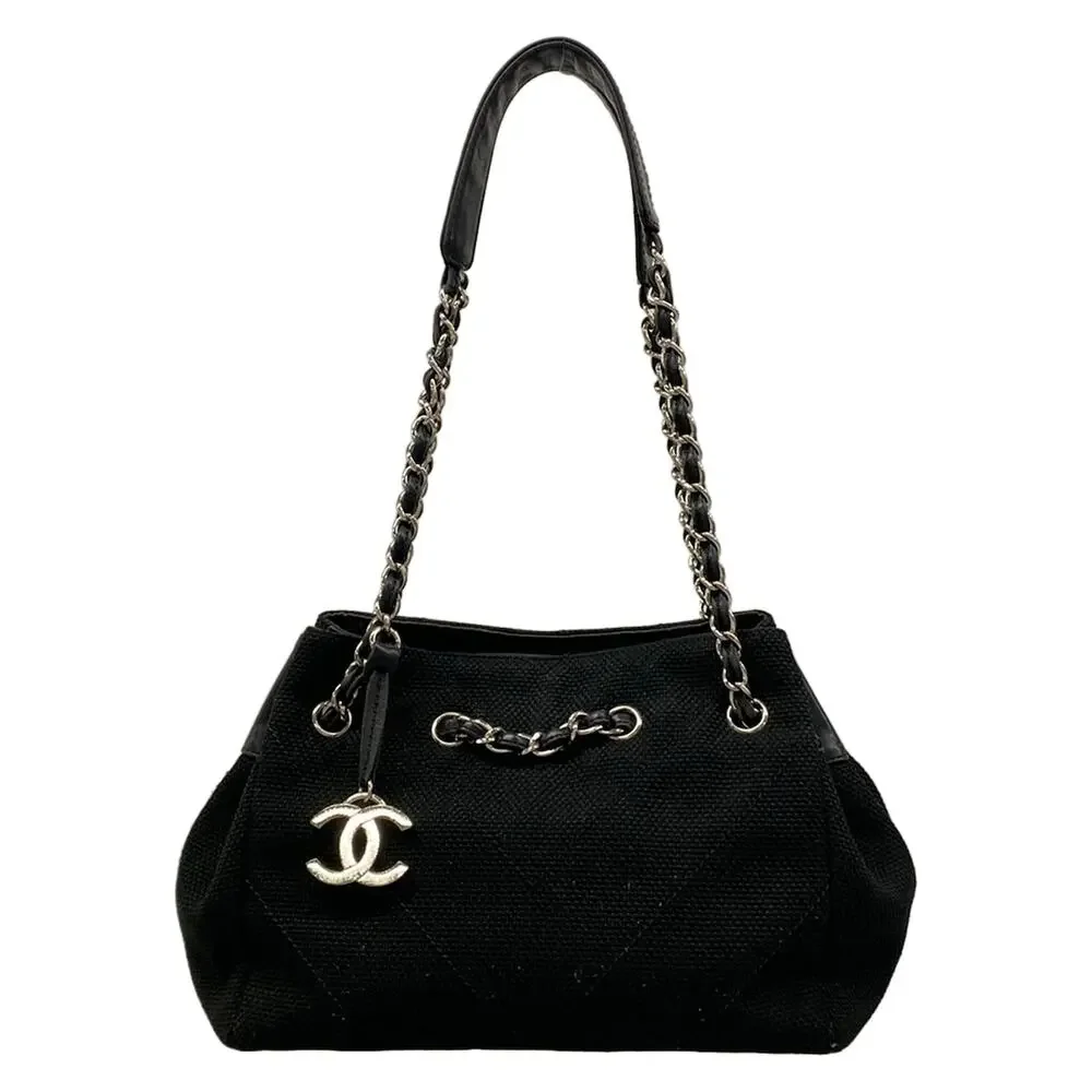 Chanel V Stitch (Chevron) Tote Bag Canvas Lambskin
