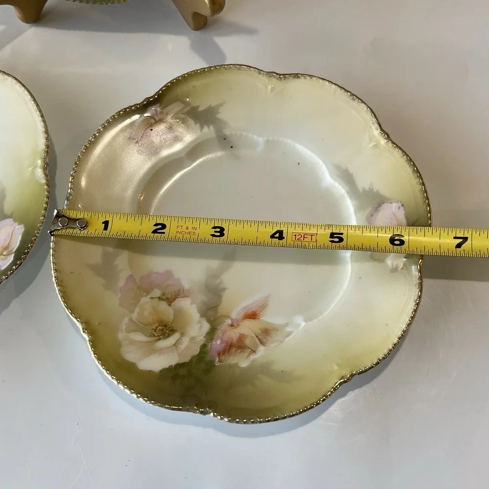 Antique Reinhold Schlegemilch RS Germany Porcelain Dessert Plates Hand Painted