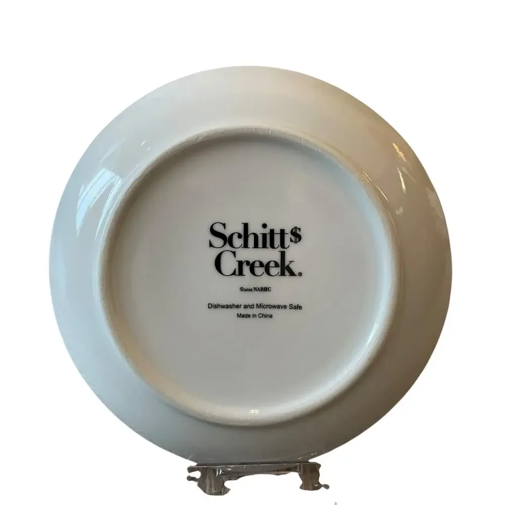 4pc Schitts Creek Halloween Rose Apothecary Appetizer Plates 6in Black Ivory NEW