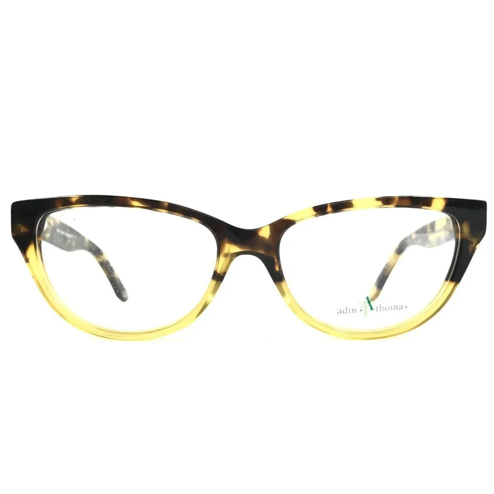 Adin Thomas Eyeglasses Frames AT-254 C3 Citron Yellow Tortoise 52-16-138