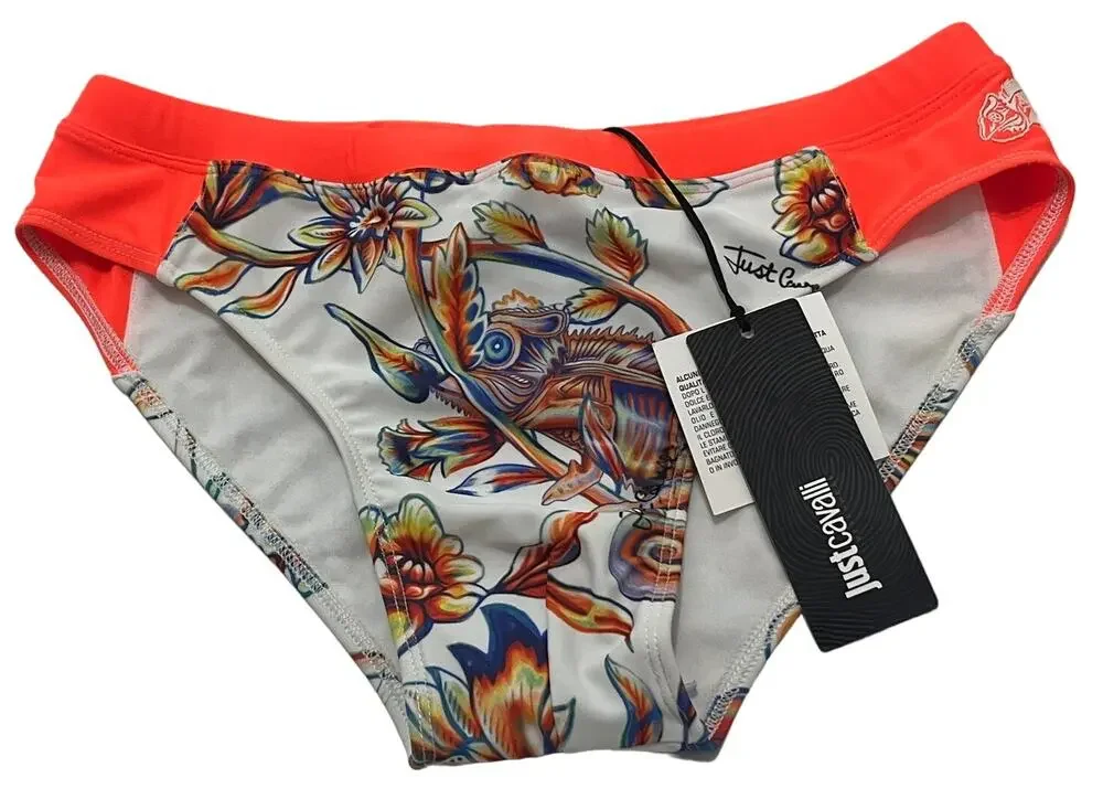 6-58 JUST CAVALLI Men's Speedo Drawstring Adjustable Floral Rare XS