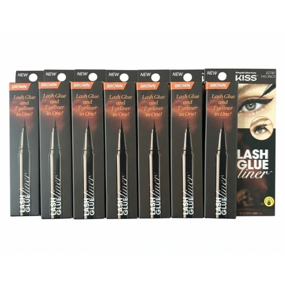 7X KISS Lash Glue Liner False Eyelash Glue & Eyeliner - Brown
