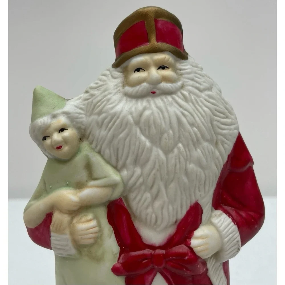 Vintage Santa Figurine St Nicholas‎ Ceramic 7.5