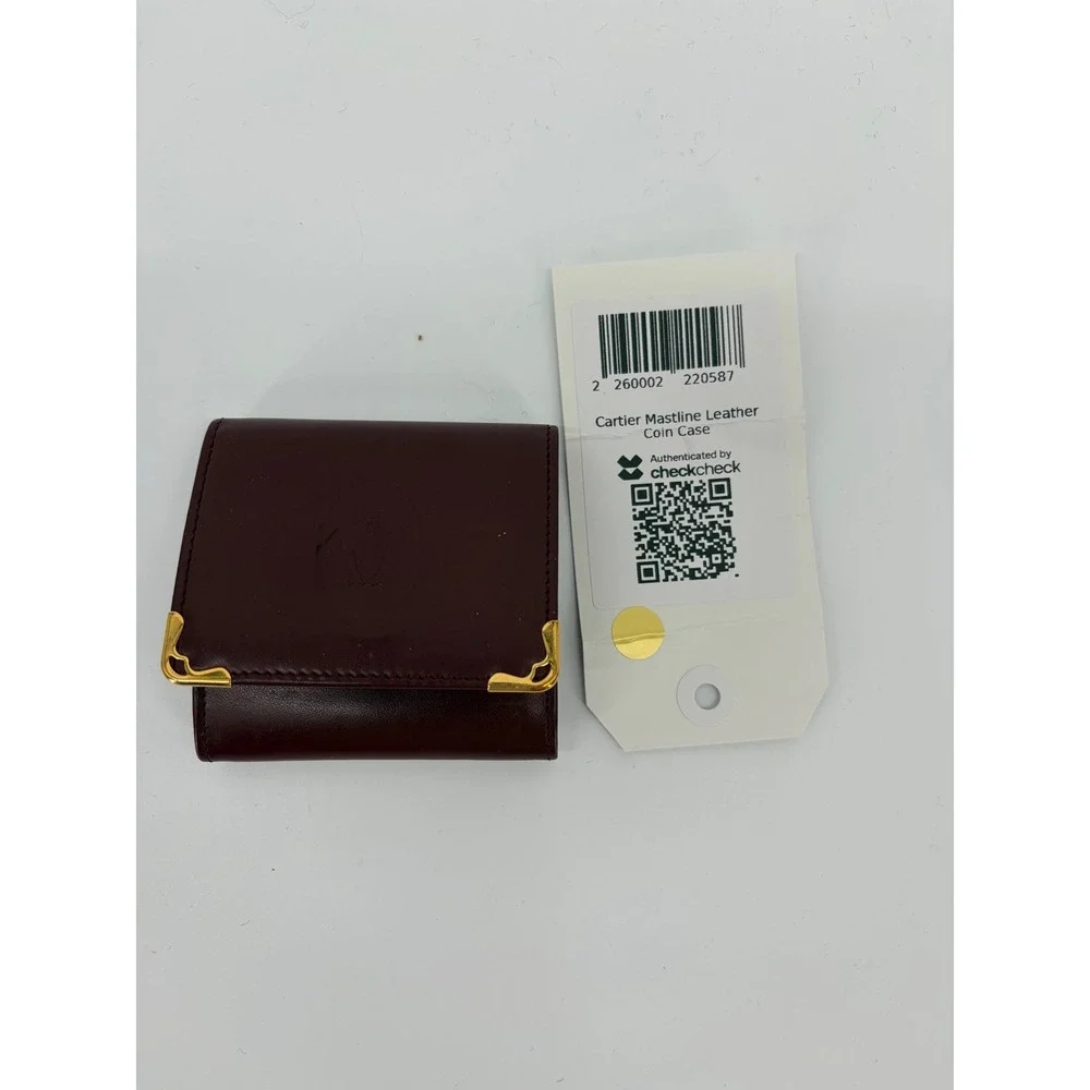 Authentic Vintage Cartier Paris‎ Mastline Burgundy Leather Wallet Made In France