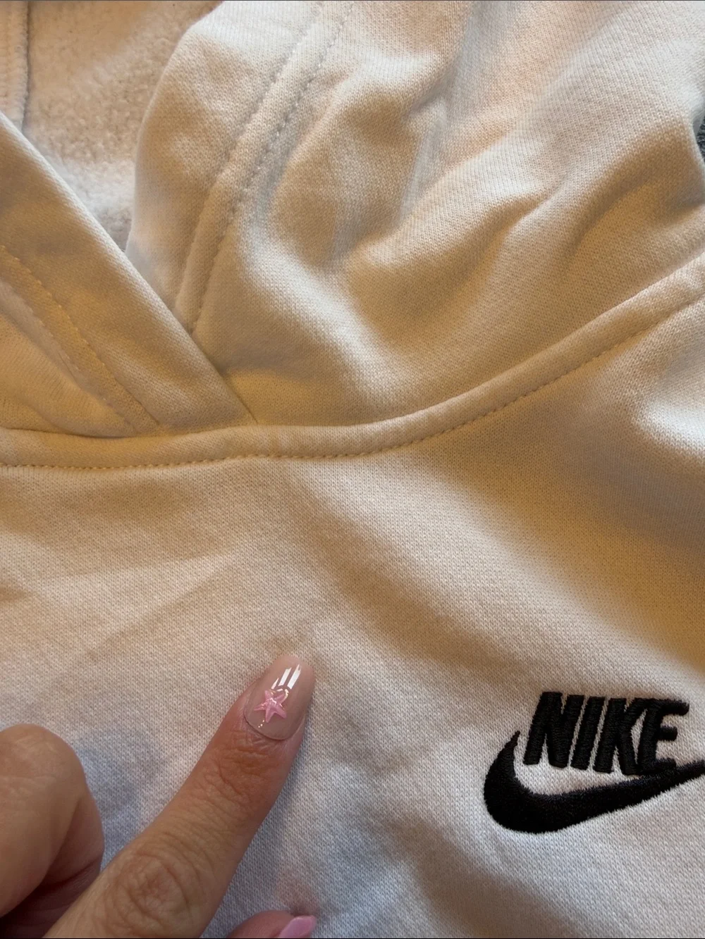 Kids Nike White Hoodie with Black Swoosh size M