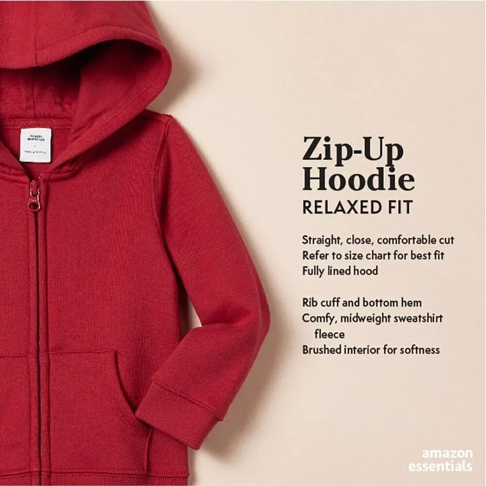 Girls and Toddlers' Fleece Zip-Up Hoodie Sweatshirt