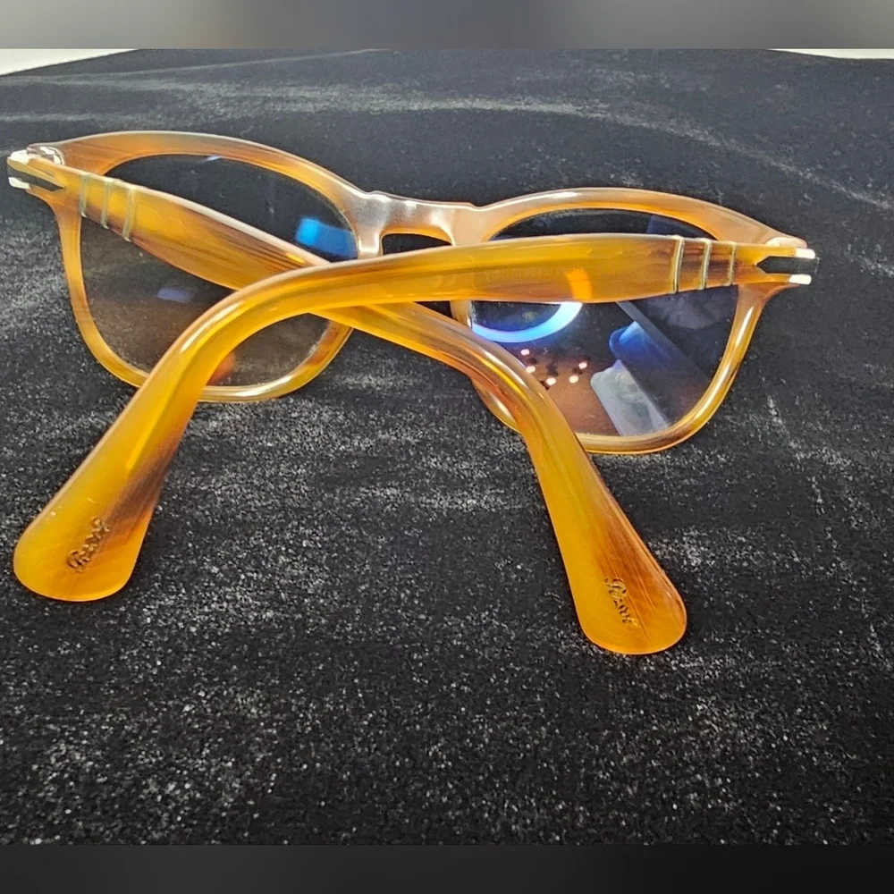 Persol 3056-S Sunglasses 960/51 Striped Honey 51mm Crystal Glass Lens Italy