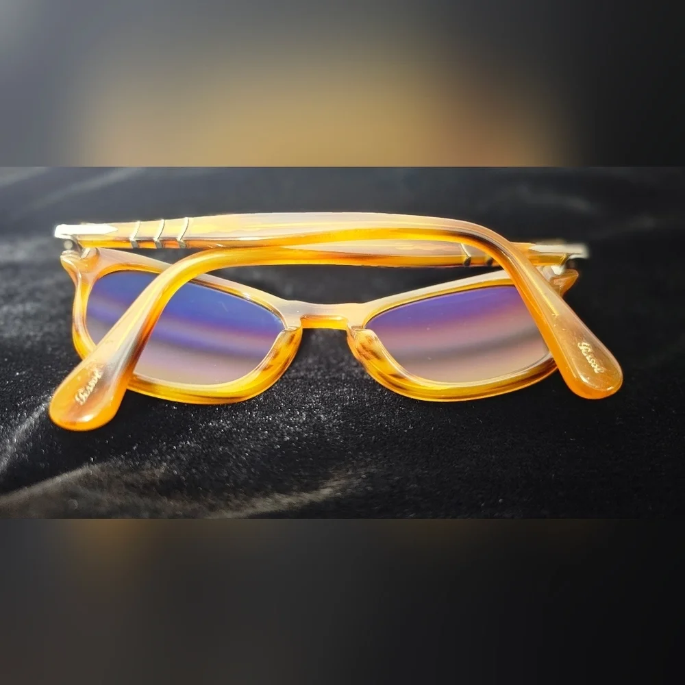 Persol 3056-S Sunglasses 960/51 Striped Honey 51mm Crystal Glass Lens Italy