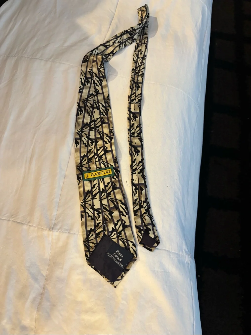 Jerry Garcia Geometric Black and White Silk Tie based off his original artwork