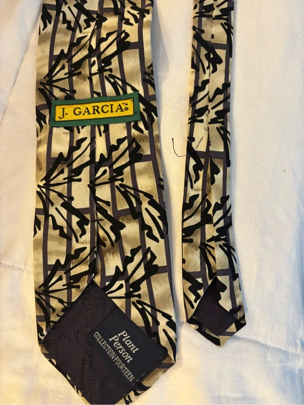 Jerry Garcia Geometric Black and White Silk Tie based off his original artwork