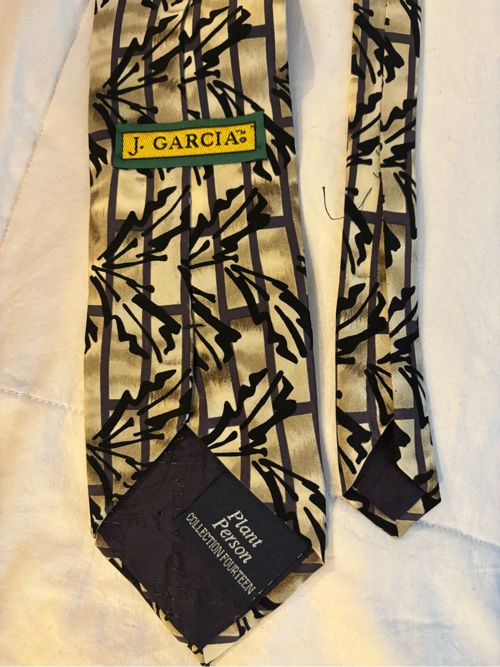 Jerry Garcia Geometric Black and White Silk Tie based off his original artwork