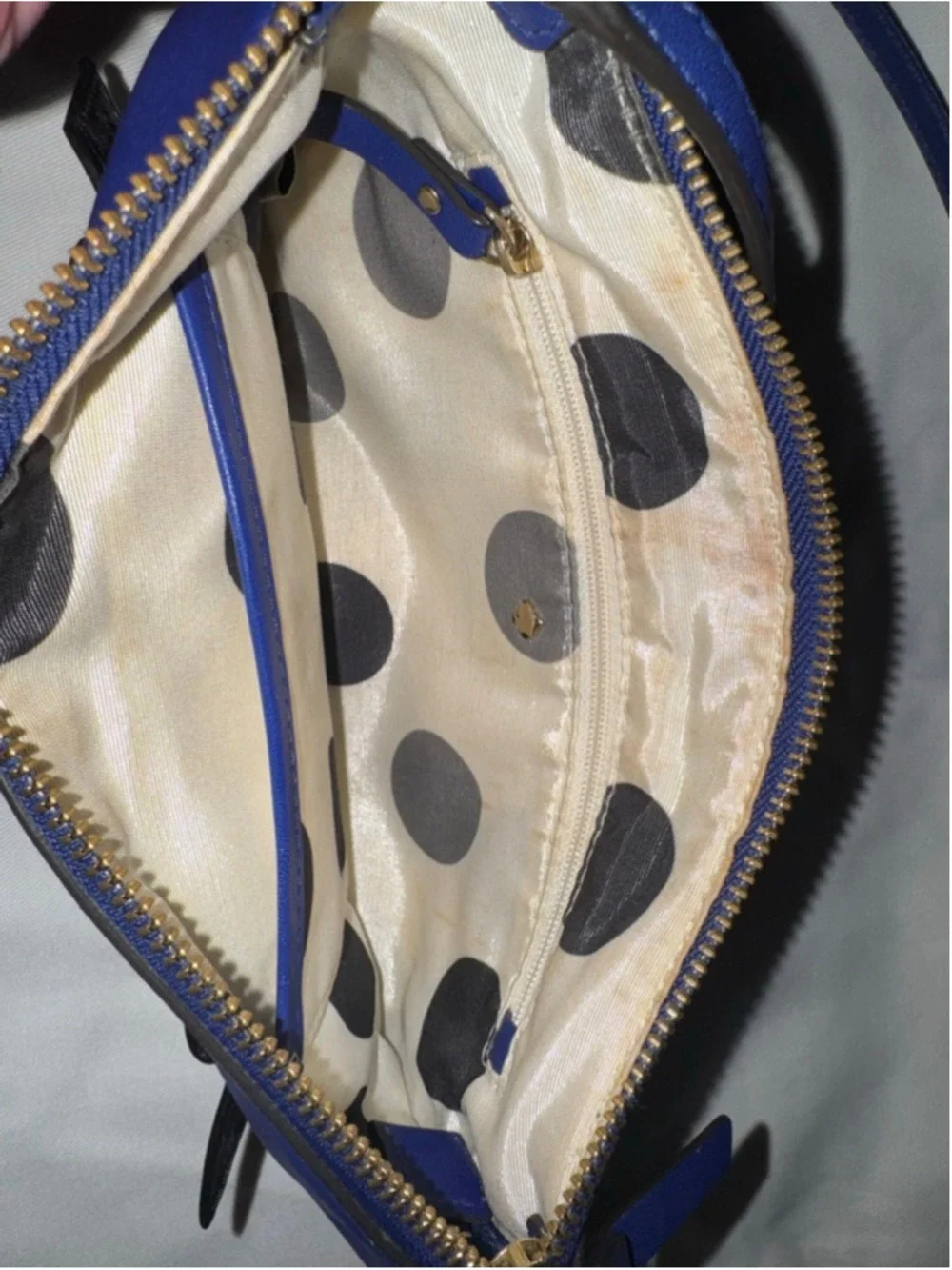 Kate Spade Blue Leather Bow Crossbody Shoulder Bag