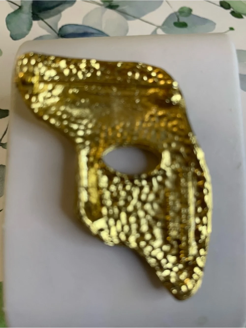 Gold Tone Designed and signed by Albert Elovitz Abstract Face Brooch