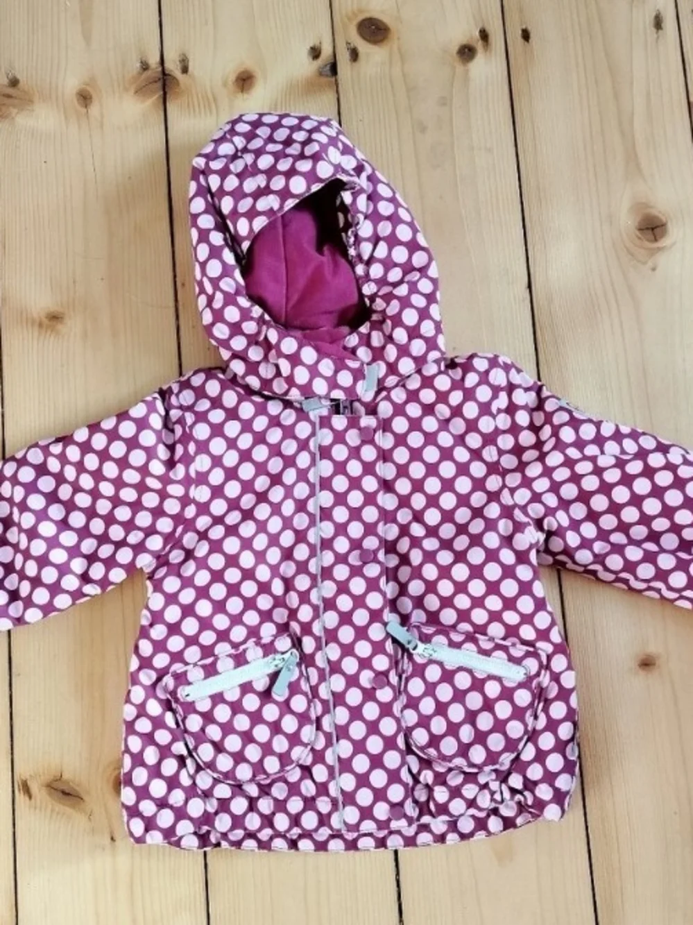 Reima Pink Polka Dot Hooded Jacket