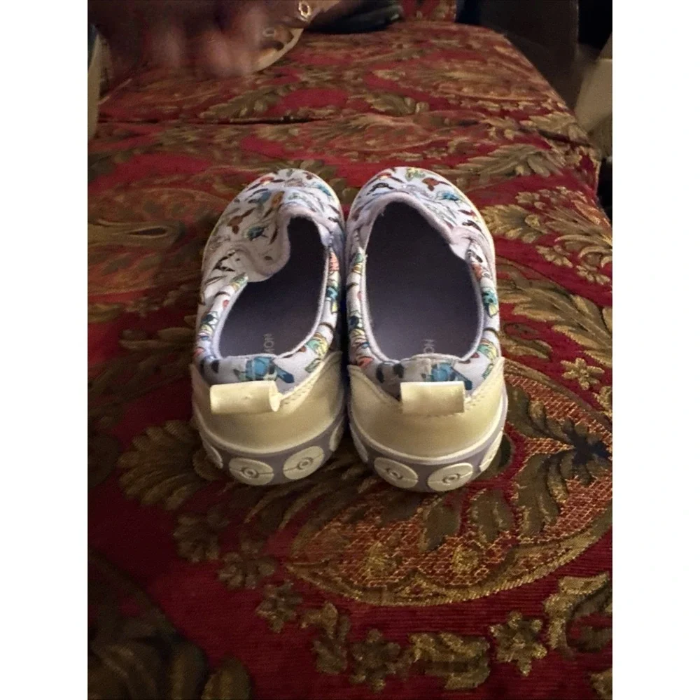 Pokemon slip on Shoes Teens Size 3 Purple white Anime Ground Up